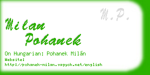milan pohanek business card